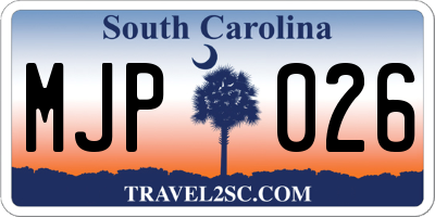 SC license plate MJP026