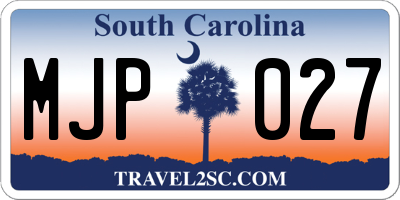SC license plate MJP027