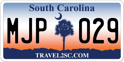 SC license plate MJP029