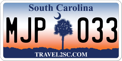 SC license plate MJP033
