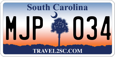 SC license plate MJP034