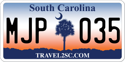 SC license plate MJP035