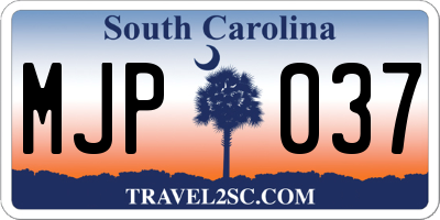 SC license plate MJP037