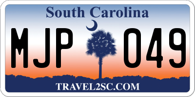 SC license plate MJP049