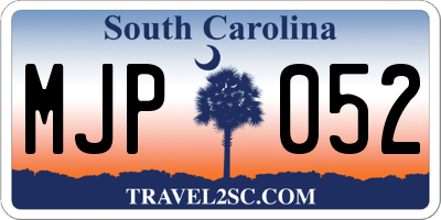 SC license plate MJP052
