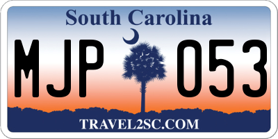 SC license plate MJP053