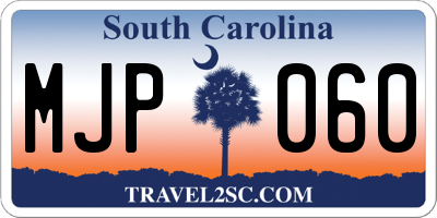 SC license plate MJP060