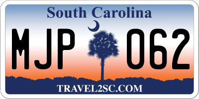 SC license plate MJP062