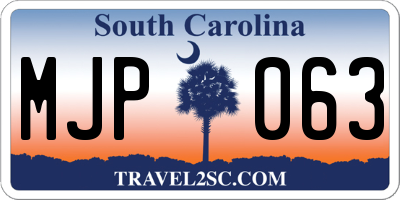 SC license plate MJP063
