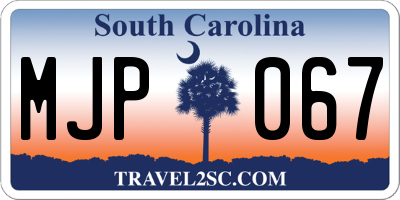 SC license plate MJP067