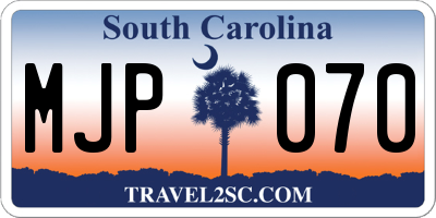 SC license plate MJP070
