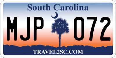 SC license plate MJP072