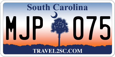 SC license plate MJP075