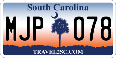 SC license plate MJP078