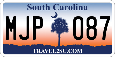SC license plate MJP087