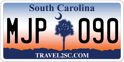 SC license plate MJP090
