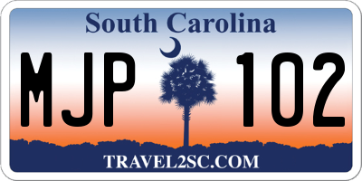 SC license plate MJP102