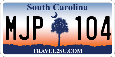 SC license plate MJP104