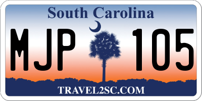 SC license plate MJP105