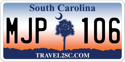 SC license plate MJP106