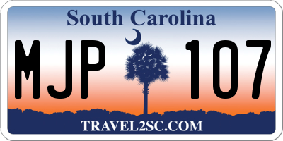 SC license plate MJP107