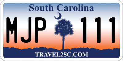 SC license plate MJP111