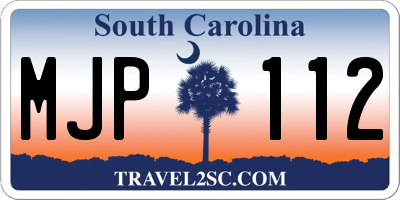 SC license plate MJP112