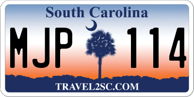 SC license plate MJP114