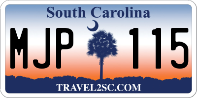 SC license plate MJP115