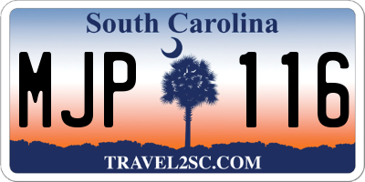 SC license plate MJP116