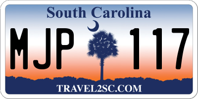 SC license plate MJP117