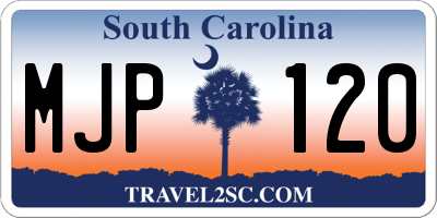 SC license plate MJP120