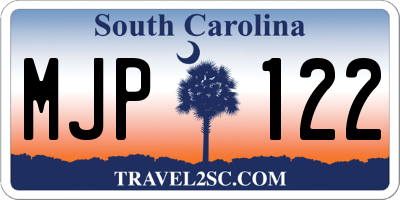 SC license plate MJP122