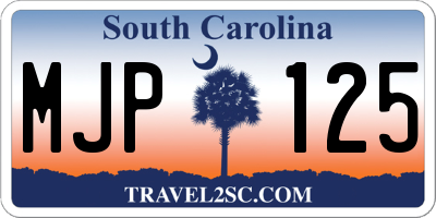 SC license plate MJP125