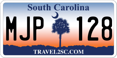 SC license plate MJP128
