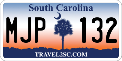 SC license plate MJP132