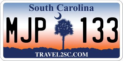 SC license plate MJP133