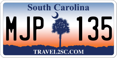 SC license plate MJP135