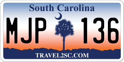 SC license plate MJP136