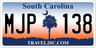 SC license plate MJP138