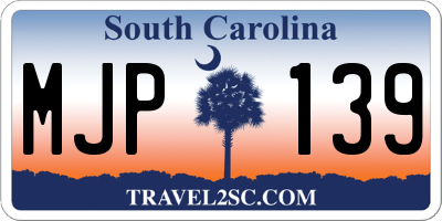 SC license plate MJP139