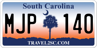 SC license plate MJP140