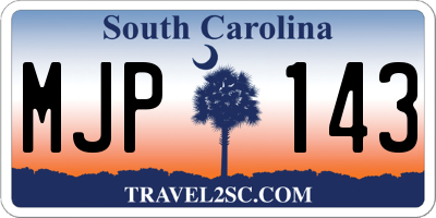 SC license plate MJP143