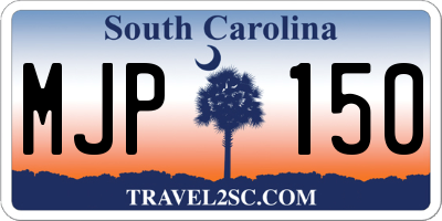 SC license plate MJP150