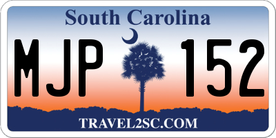 SC license plate MJP152