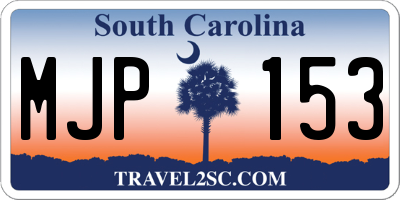 SC license plate MJP153