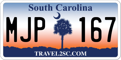 SC license plate MJP167