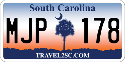 SC license plate MJP178