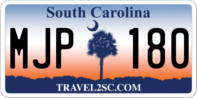 SC license plate MJP180
