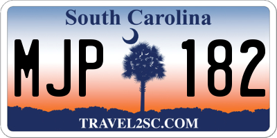SC license plate MJP182